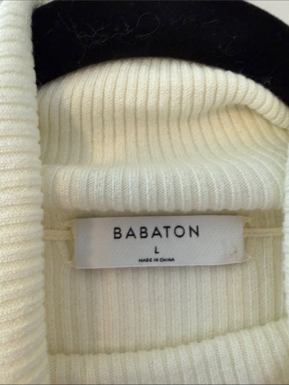 Babaton Off-White Ribbed Turtleneck Sweater - Picture 2 of 4